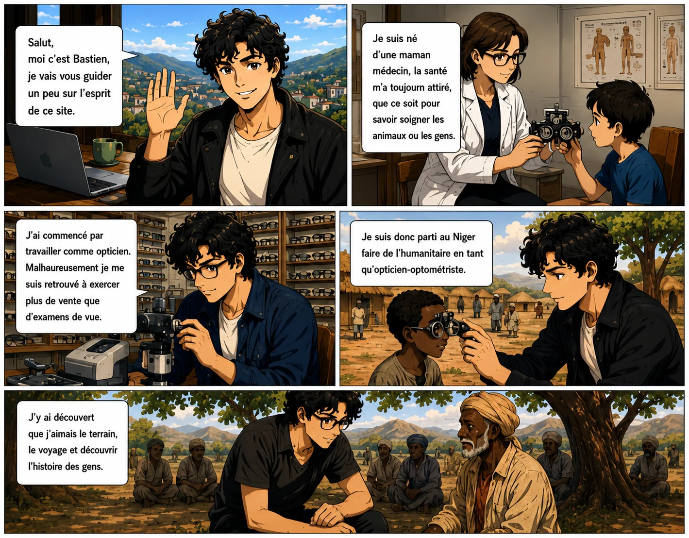 Première planche de la BD de présentation